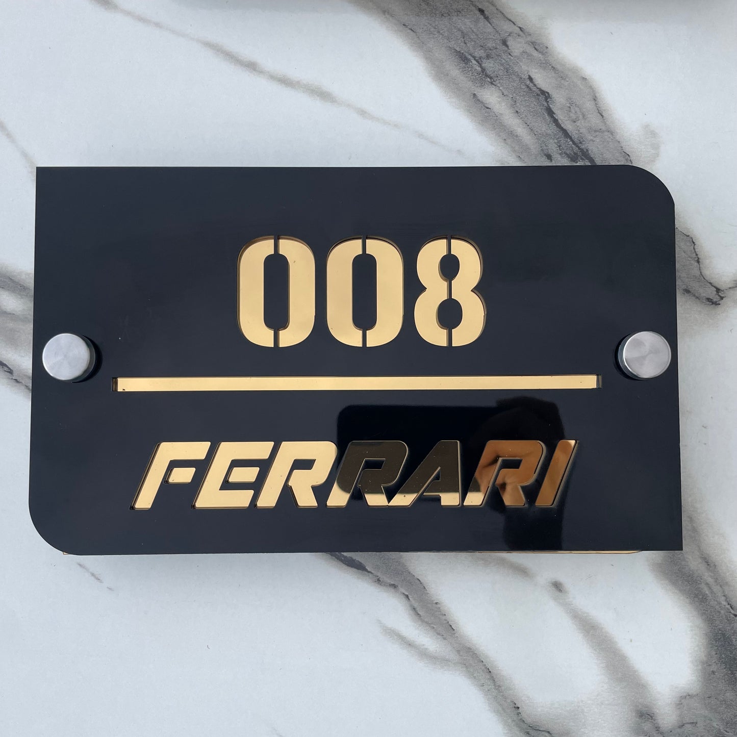 Customize Outdoor House Numbers Plate ( Black with Golden )